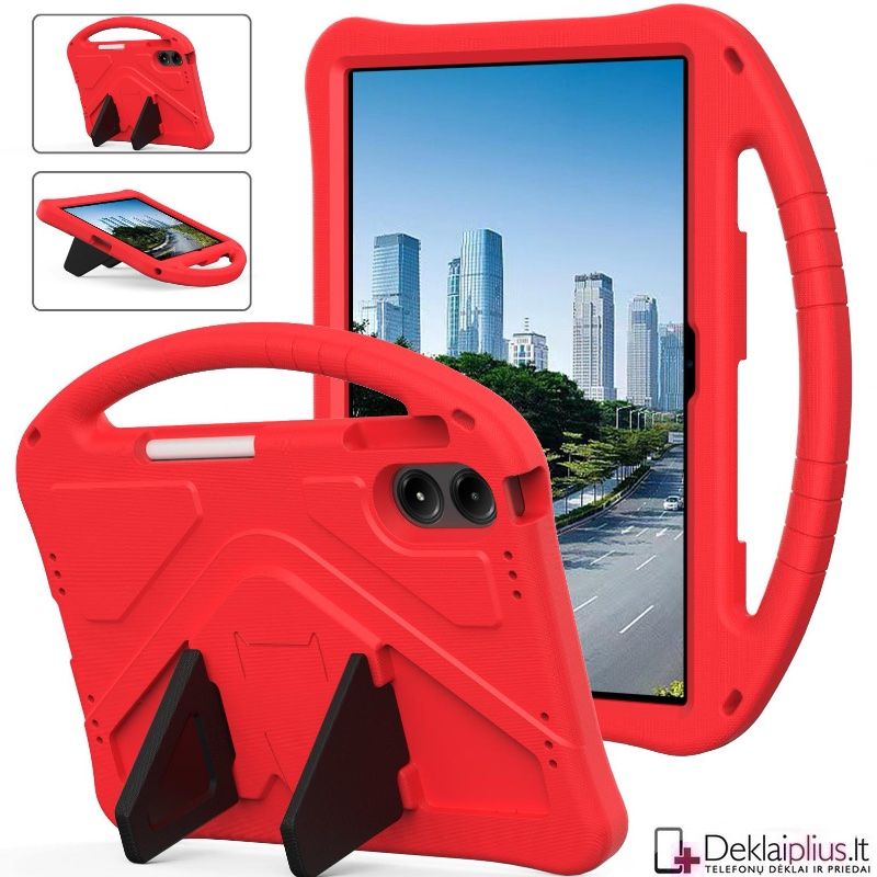 Smūgiams atsparus dėklas su rankena - raudonas (Xiaomi Redmi Pad 2 Pro) Smūgiams atsparus dėklas su rankena - raudonas (Xiaomi Redmi Pad 2 Pro)